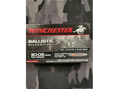 Winchester 30-06 SILVERTIP 150grain (20 rounds) No cc fees rare