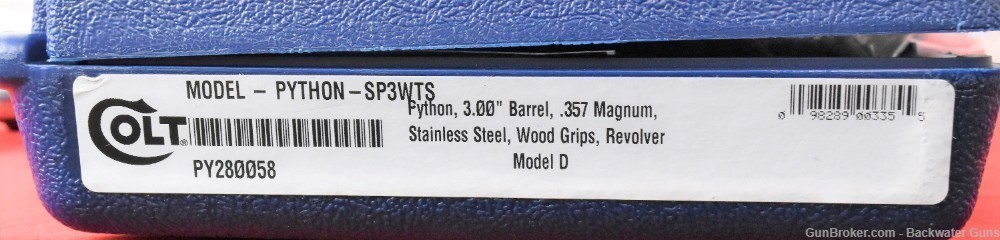 FACTORY NEW COLT PYTHON 357 MAG STAINLESS REVOLVER 3 INCH BARREL NO RESERVE-img-5