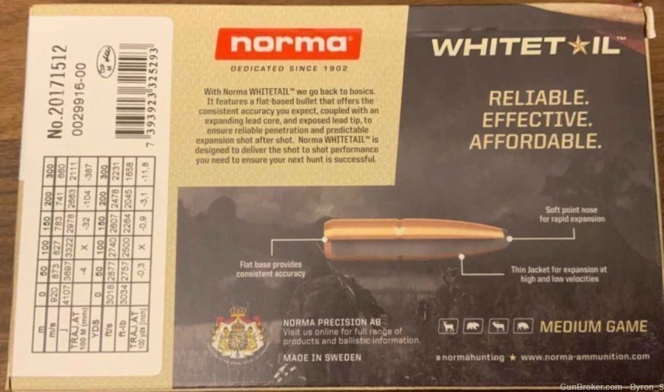 20rds Norma Whitetail™ 7mm Rem Mag 150gr PSP Hunting 20171512 + FAST SHIP-img-2