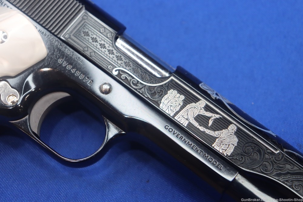 Colt 1911 JOSE MORELOS Pistol 38 SUPER 1 of 200 Mexico SILVER ENGRAVED NEW-img-12