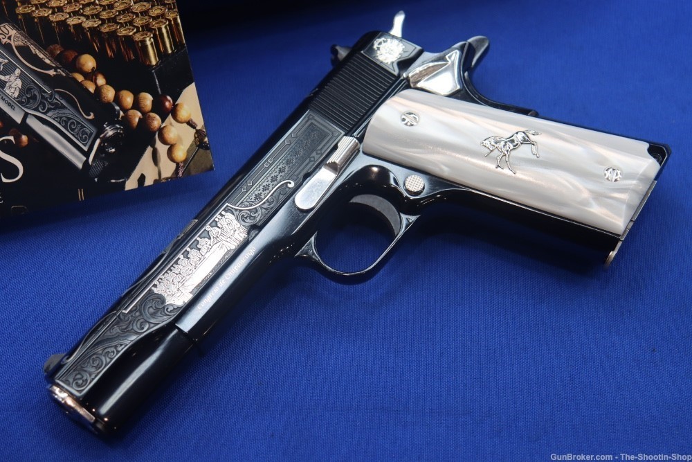 Colt 1911 JOSE MORELOS Pistol 38 SUPER 1 of 200 Mexico SILVER ENGRAVED NEW-img-2