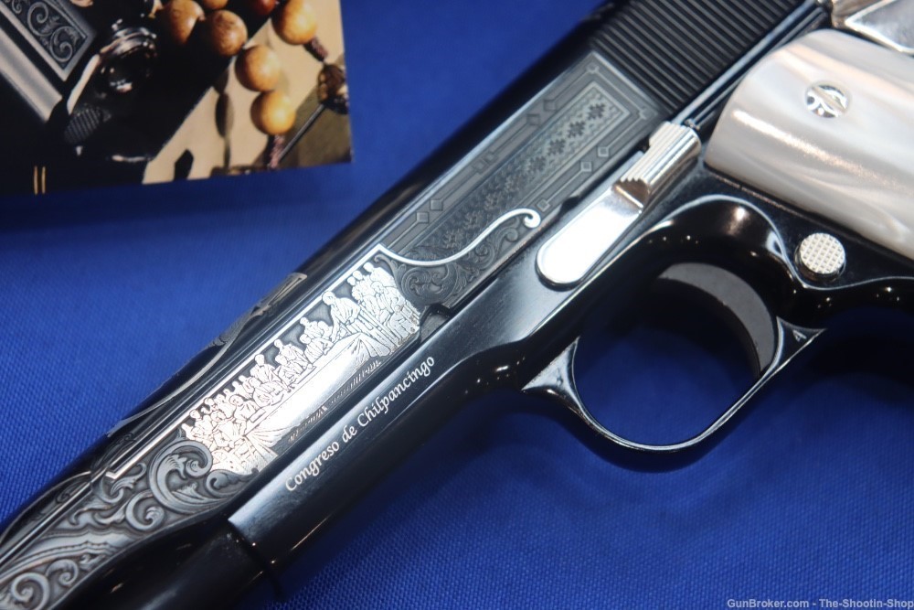 Colt 1911 JOSE MORELOS Pistol 38 SUPER 1 of 200 Mexico SILVER ENGRAVED NEW-img-4