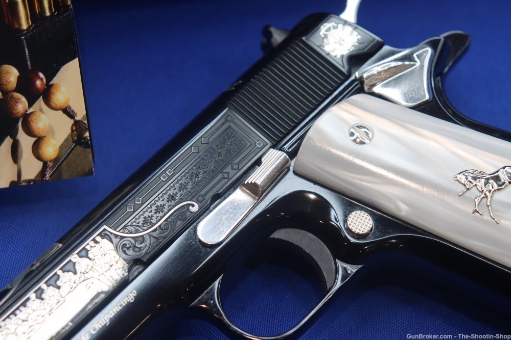 Colt 1911 JOSE MORELOS Pistol 38 SUPER 1 of 200 Mexico SILVER ENGRAVED NEW-img-5