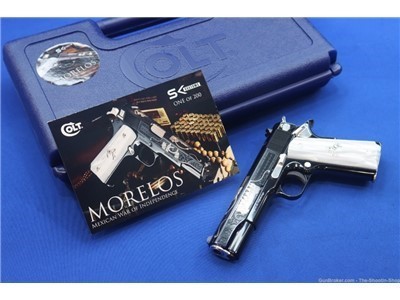 Colt 1911 JOSE MORELOS Pistol 38 SUPER 1 of 200 Mexico SILVER ENGRAVED NEW