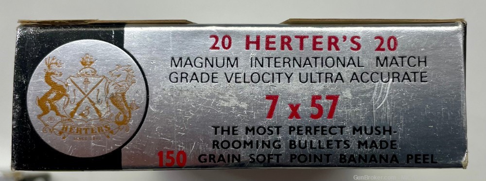 HERTER'S INTERNATIONAL MATCH GRADE 7x57 150 gr. Soft Point-img-2