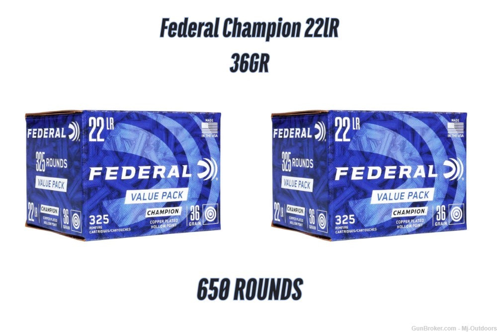 Federal Champion Rimfire Value Pack Ammunition .22LR 36gr CPHP 1260 fps 650-img-0