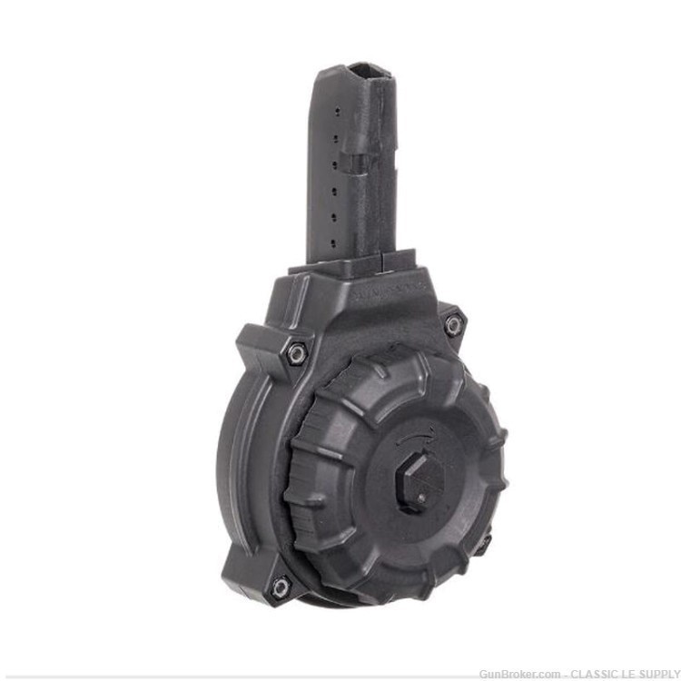 ProMag AR-15 9mm Luger Drum Magazine 50 Rounds Glock Style Polymer Black-img-0