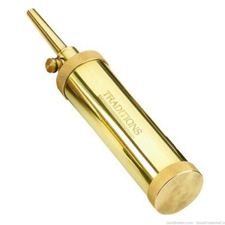 Traditions Performance Firearms Deluxe Powder Flask Brass- New Old Stock-img-0