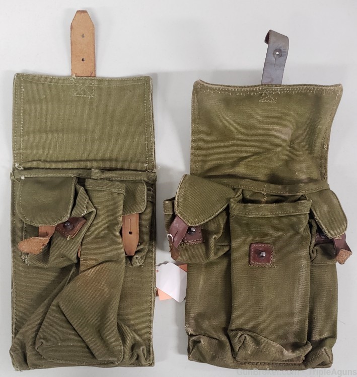 AK47 canvas 30rd magazine pouch 3-cell lot of 2 maybe Romanian-img-2