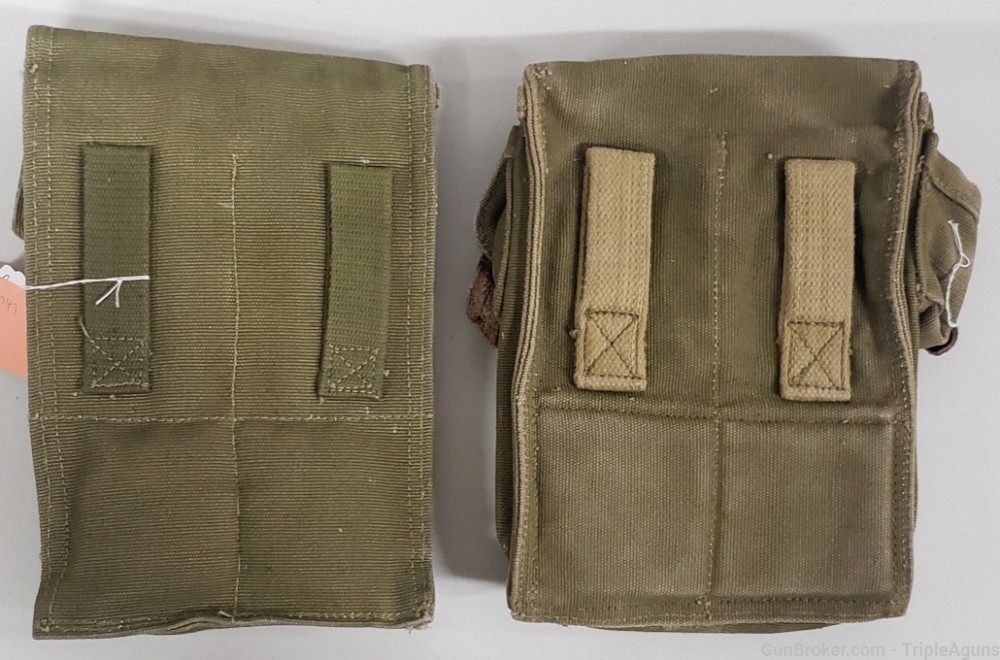 AK47 canvas 30rd magazine pouch 3-cell lot of 2 maybe Romanian-img-1