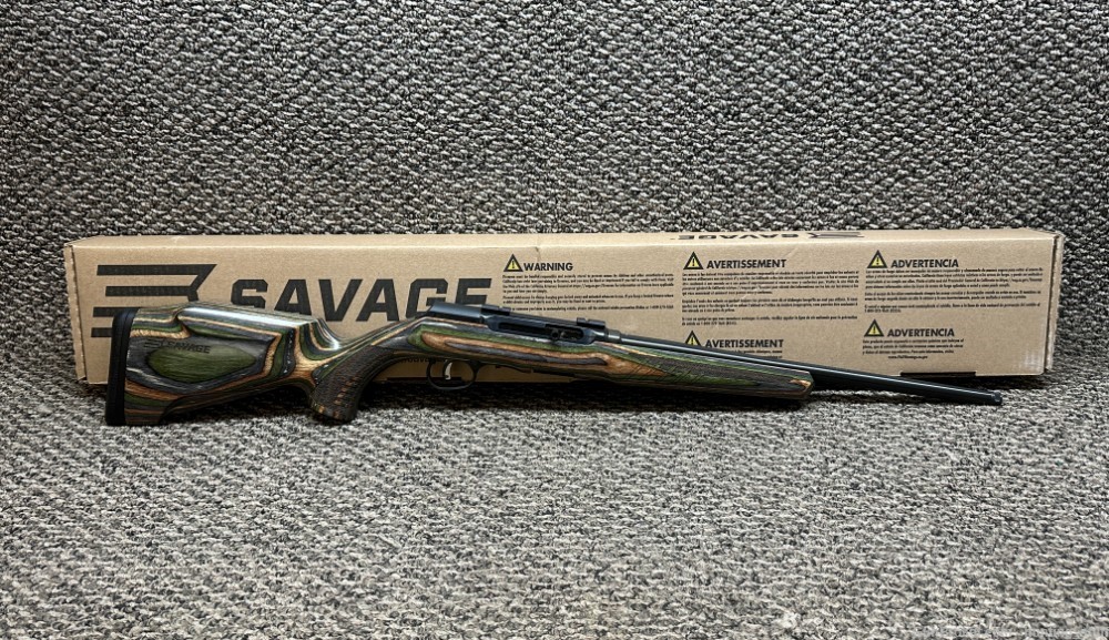 Savage Arms 47249 A22 22 LR 10+1 18" BBL Black Timber Hardwood Laminate-img-1