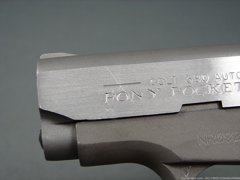 Colt Pony Pocketlite 380 ACP Stainless w/Matching Factory Hardcase Mfg 1998-img-5