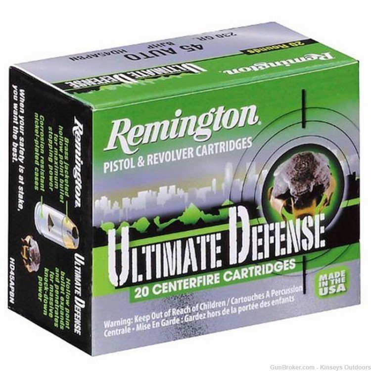 Remington Ultimate Defense Full Size Handgun Ammo 380 ACP 102 gr. BJHP 20rd-img-0
