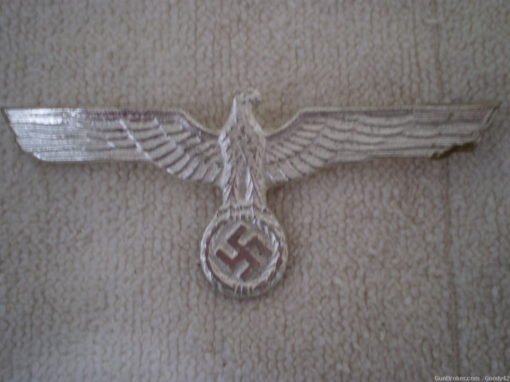 WW2 German metal eagle badge, pin, repro-img-0