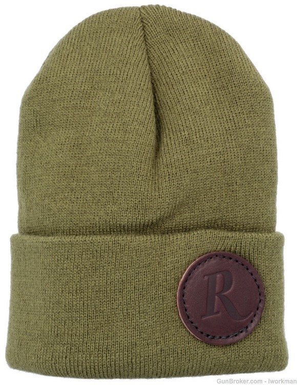 Remington Leather Patch Beanie Olive OEM-img-0