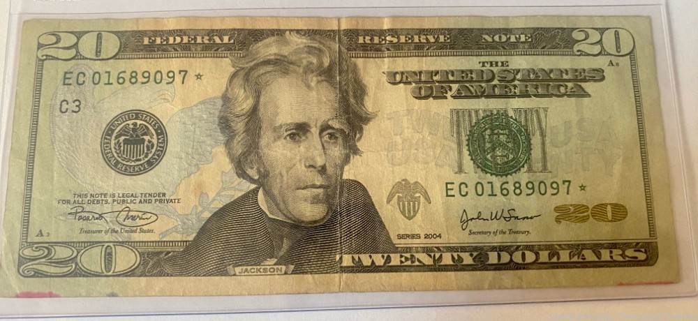 USA 20 Dollar Green Seal Star Note 2004 RM / JWSo #EC01689097*-img-0