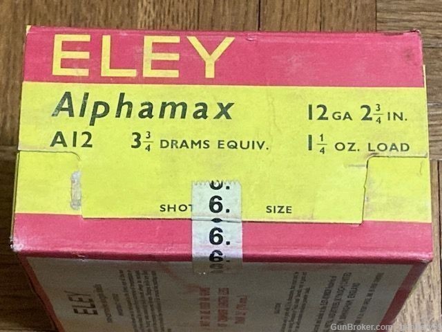 ELEY Alphamax 12 ga 1-1/4oz #6 Vintage Kynoch Shot Shell Shotgun Ammo 25rds-img-5