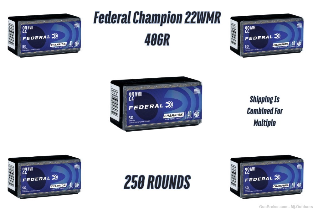 Federal Champion .22WMR Ammunition 40gr FMJ 250RDS-img-0