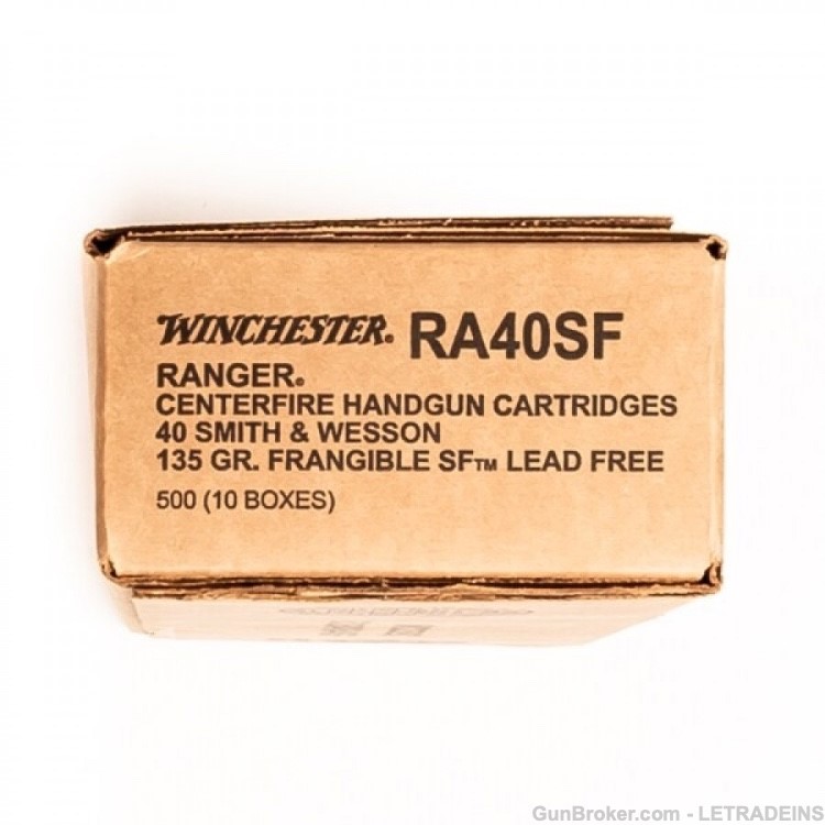 Winchester Ranger 40S&W 135gr Frangible 500rd Case Ammo-img-1