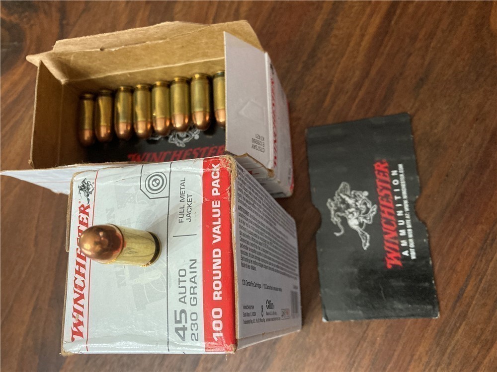.45 Auto Colt .45 ACP Winchester 230gr FMJ “400 Total” Four 100 Round Boxes-img-0