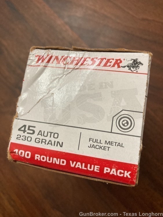 .45 Auto Colt .45 ACP Winchester 230gr FMJ “400 Total” Four 100 Round Boxes-img-1