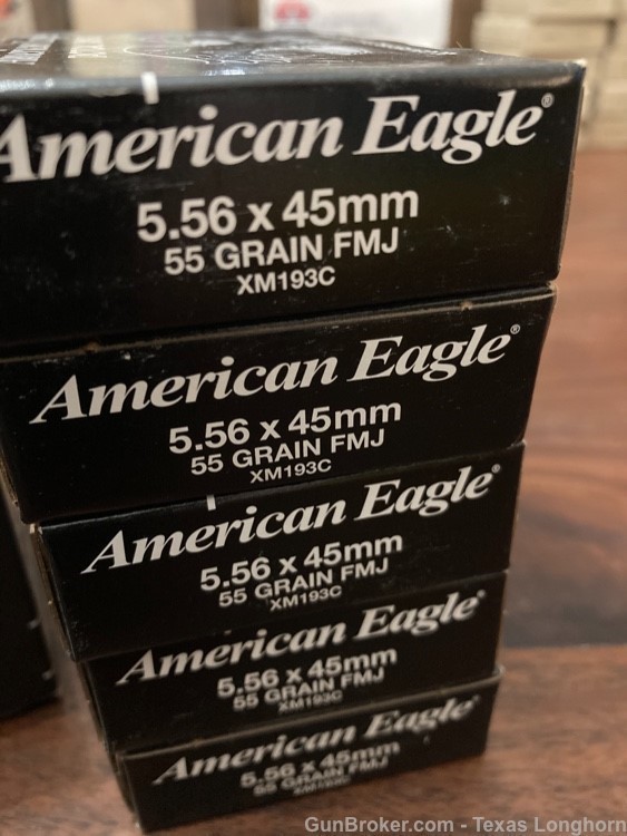 .223 5.56 x 45mm 55 Gr FMJ Federal American Eagle 300 Rounds Tactical XM193-img-4
