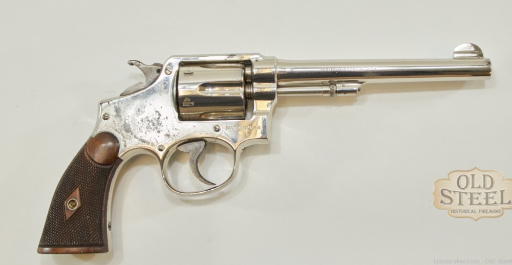 Smith and Wesson Hand Ejector .38 S&W Pre Model 10 C&R Nickel Plated-img-6