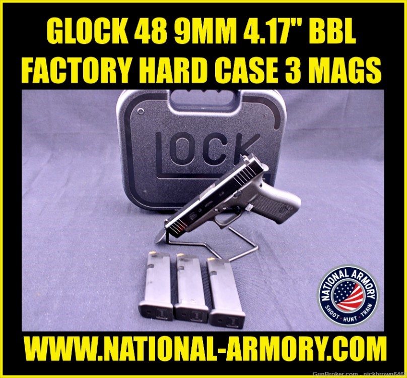 GLOCK 48 9MM 4.17” BARREL (3) 10 ROUND MAG W/ FACTORY HARD CASE -img-0