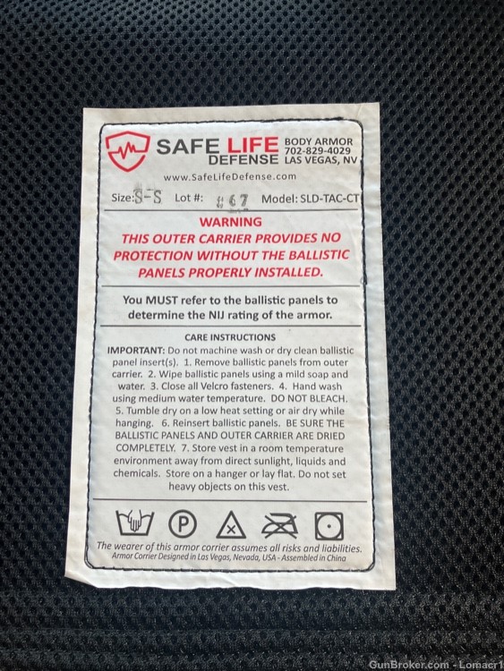 Safe Life FRAS Bulletproof Vest Small New-img-4