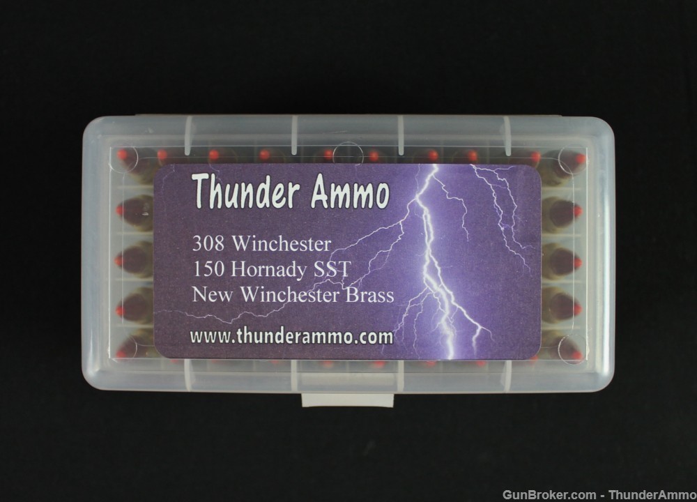 308 WIN Thunder Ammo Hornady SST 150 gr 100 Rounds-img-1