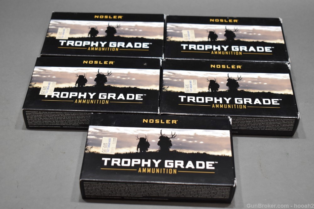 5 Boxes 100 Rds 30 Nosler Trophy Grade 180 G Accubond Ammunition -img-4