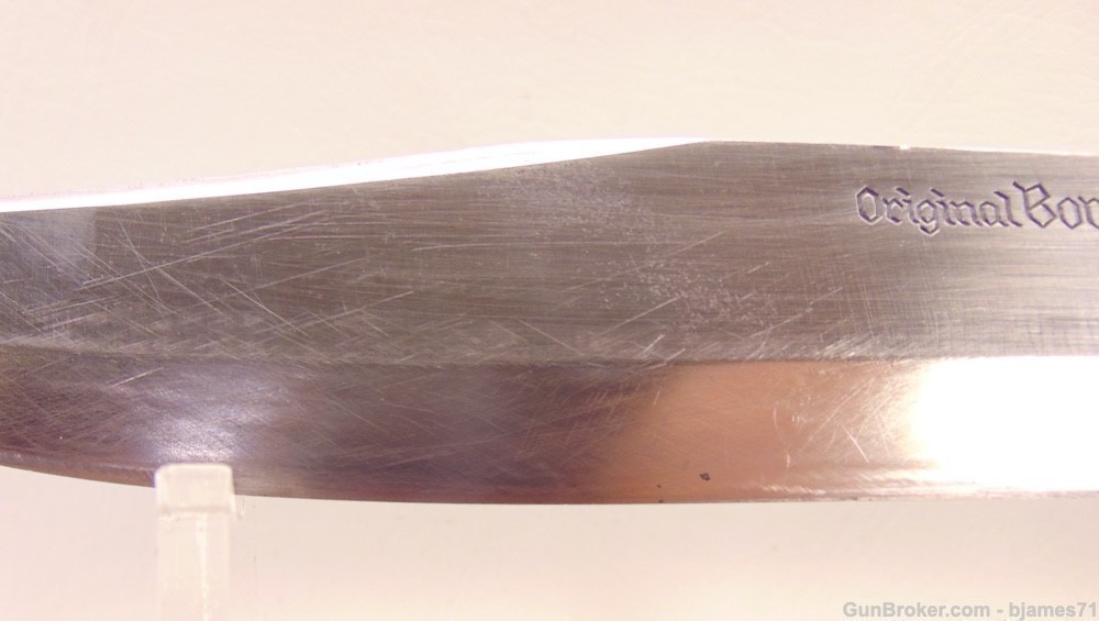 VINTAGE ORIGINAL BOWIE KNIFE 83X E.C. SOLINGEN GERMANY STAG HANDLE W/ SHEAT-img-9