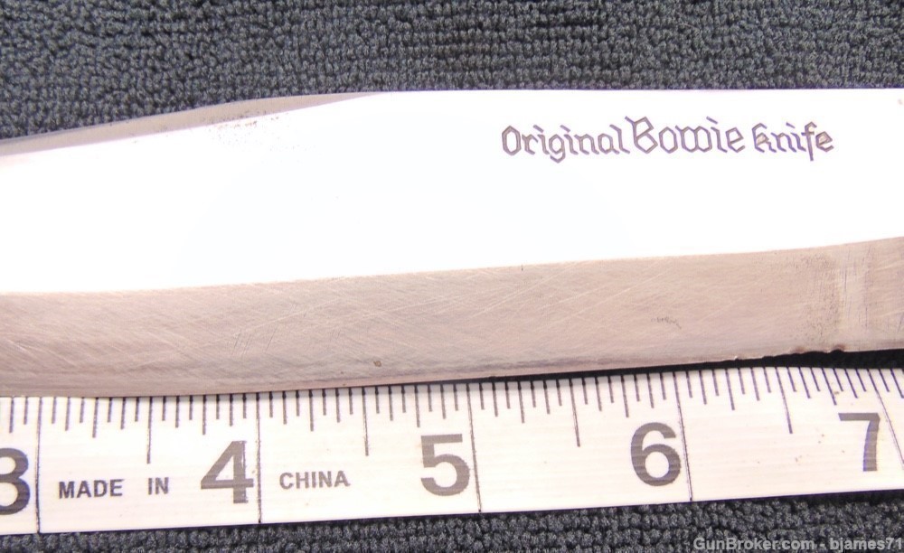 VINTAGE ORIGINAL BOWIE KNIFE 83X E.C. SOLINGEN GERMANY STAG HANDLE W/ SHEAT-img-25