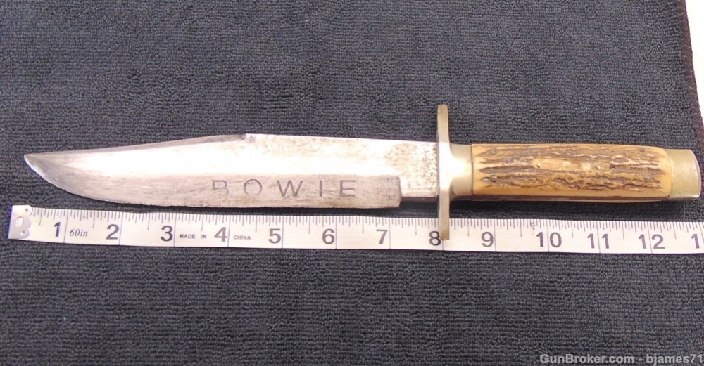 F. A. BOWER IMP CO. BOWIE KNIFE SOLINGEN, GERMANY 68 W/ SHEATH-img-24