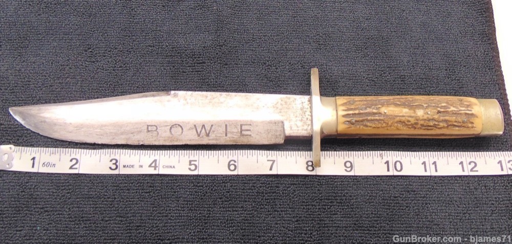 F. A. BOWER IMP CO. BOWIE KNIFE SOLINGEN, GERMANY 68 W/ SHEATH-img-25