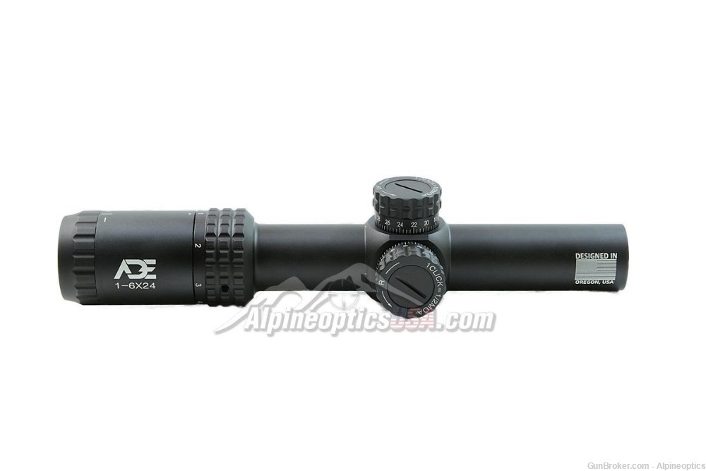 ADE 1-6x24 SFP Rifle Scope with Illuminated Mil Dash Reticle inc 30mm rings-img-3
