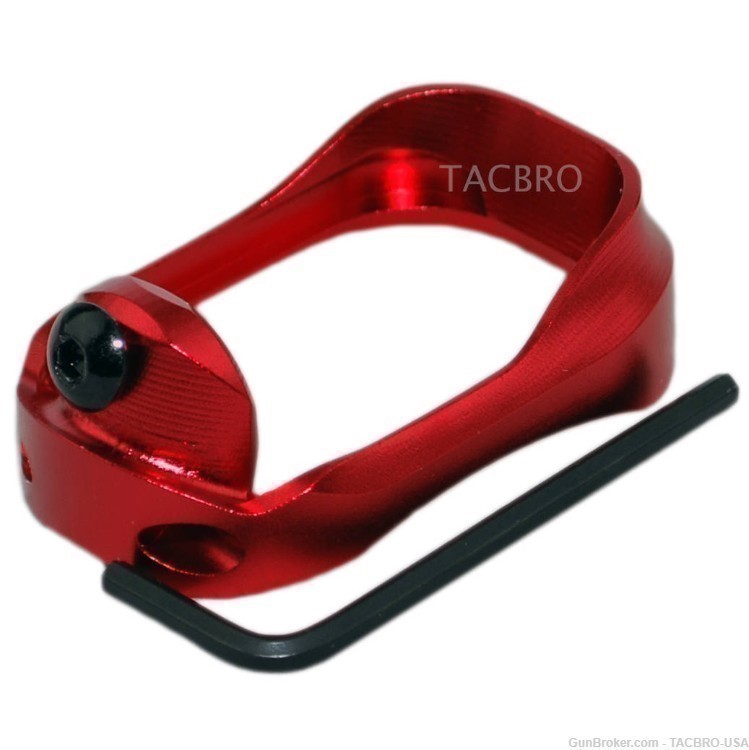 TACBRO Red Anodized Aluminum Flared Magwell For Glock 17/34 - Gen 5 G17 G34-img-0