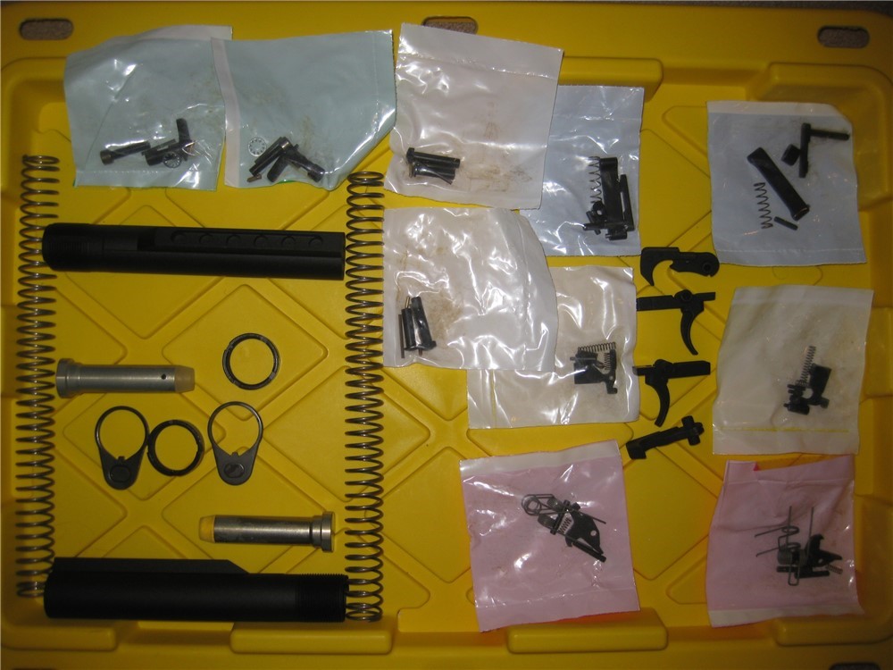 AR15 Lower Receiver TWO  Internal Parts Kits Buffer Tube A2 Grips M4 Stocks-img-3