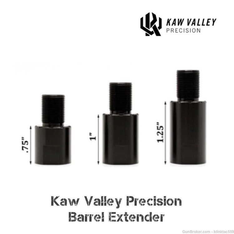 Kaw Valley Precision Barrel Extender – 1.25" 5/8×24-img-1