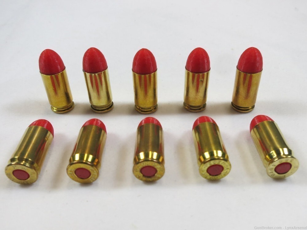 380 ACP Brass Snap caps / Dummy Training Rounds - Set of 10 - Red-img-0