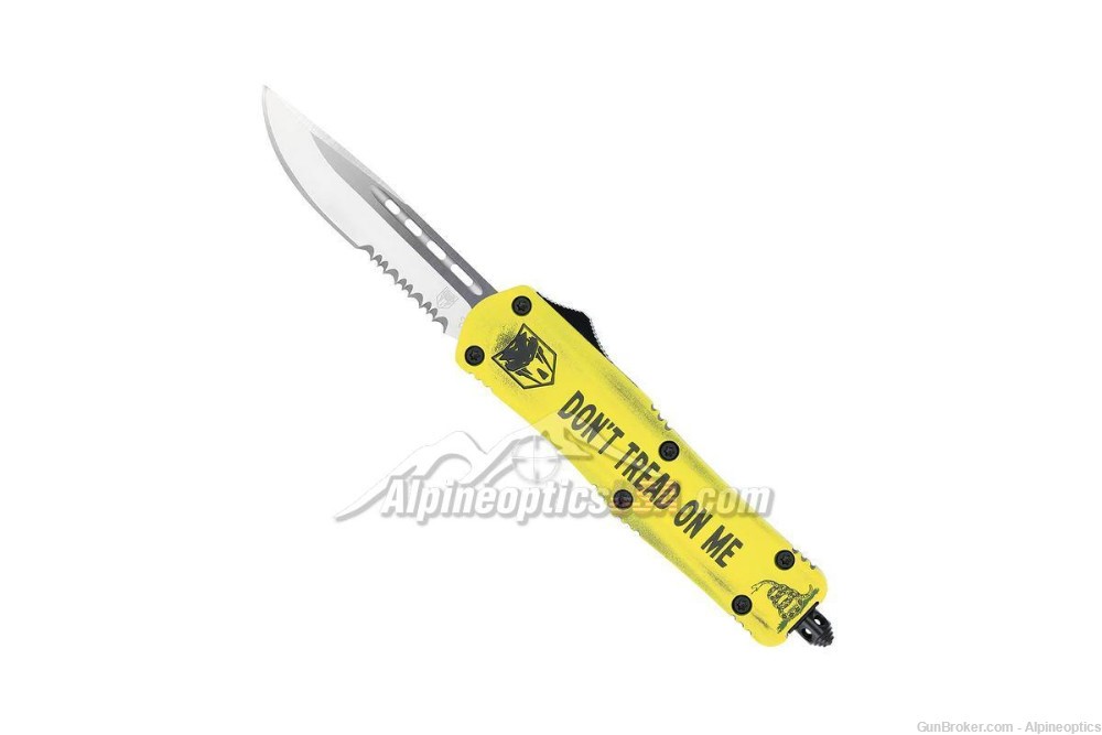 CobraTec Medium FS-3 Don't Tread On Me drop serrated automatic knife OTF-img-0