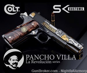 Colt 1911 Govt La Revolucion Pancho Villa .38 Super SK Custom 1 of 300 made-img-0