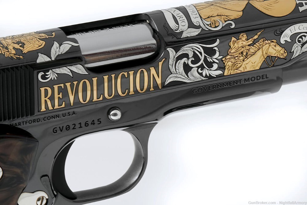Colt 1911 Govt La Revolucion Pancho Villa .38 Super SK Custom 1 of 300 made-img-1