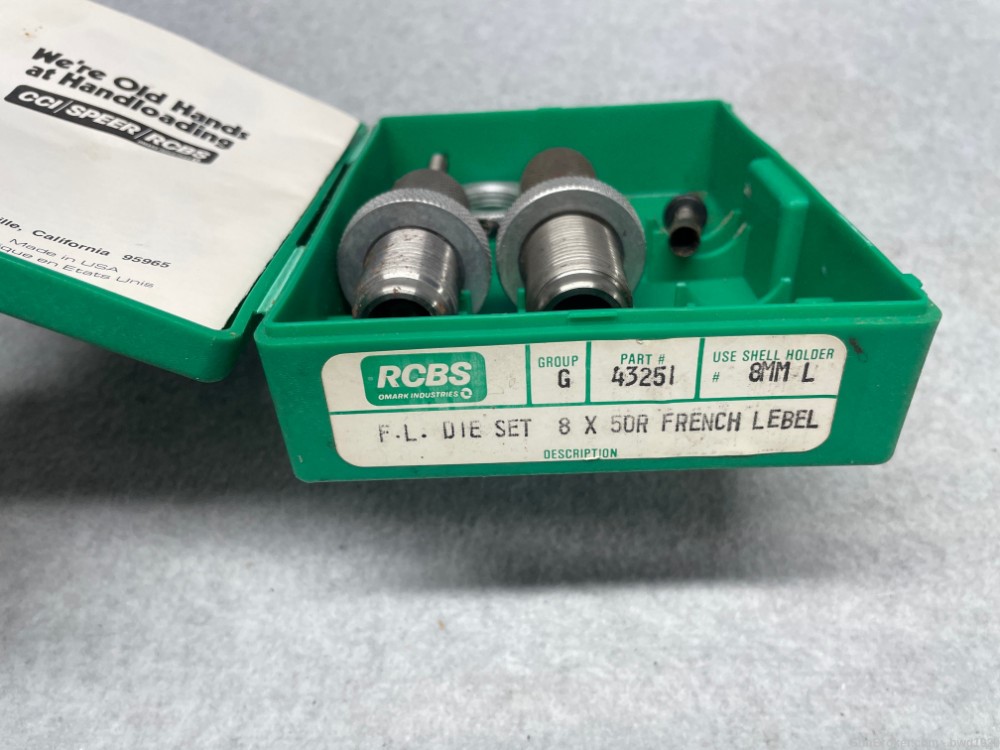 RCBS 8x50R French LEBEL 2 DIE SET 8mm 8x50mm Reloading 43251 Full Length-img-1