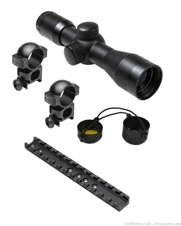 Compact 4x30 Scope + Picatinny Rail Mount for Marlin Camp 9 45 Carbine-img-0