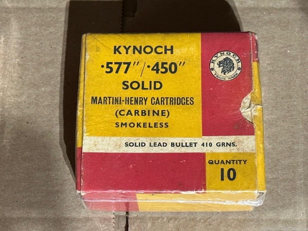 10 rounds Kynoch .577/450 410gr lead bullet ammo for Martini-Henry Rifle-img-0