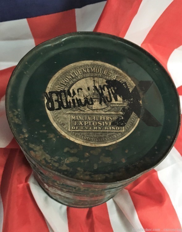 Black Powder Can, 1908, great labels, good color of green-img-3