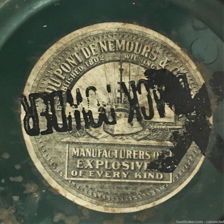 Black Powder Can, 1908, great labels, good color of green-img-4