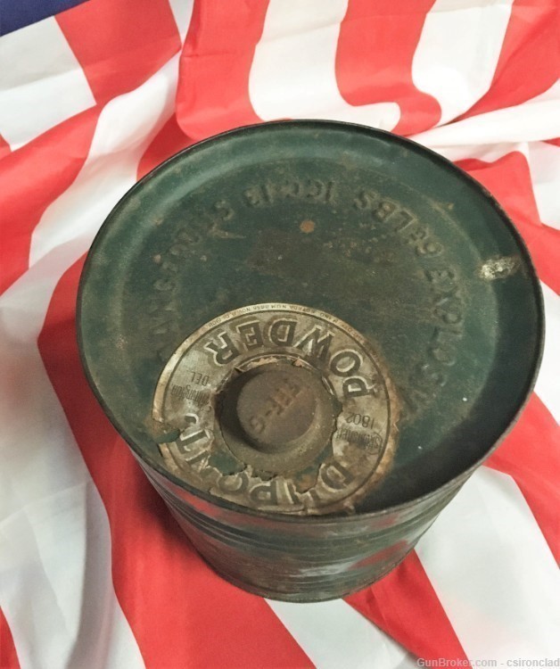 Black Powder Can, 1908, great labels, good color of green-img-6