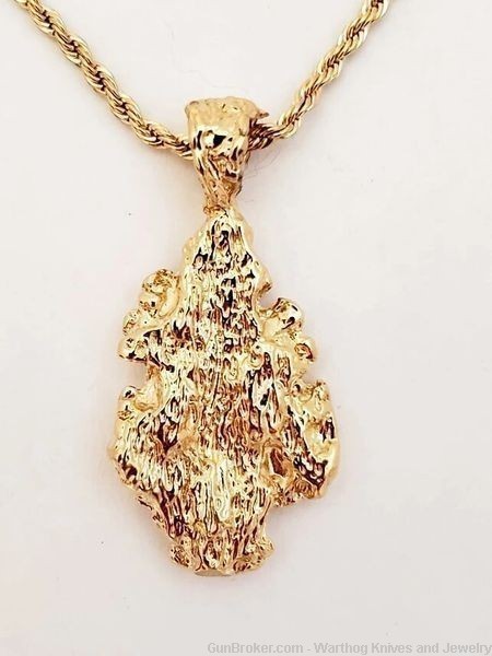 Goldfather's Jewelry.24K Gold Layered Pendant & 2mm 22" Chain. UNISEX. GF1-img-0
